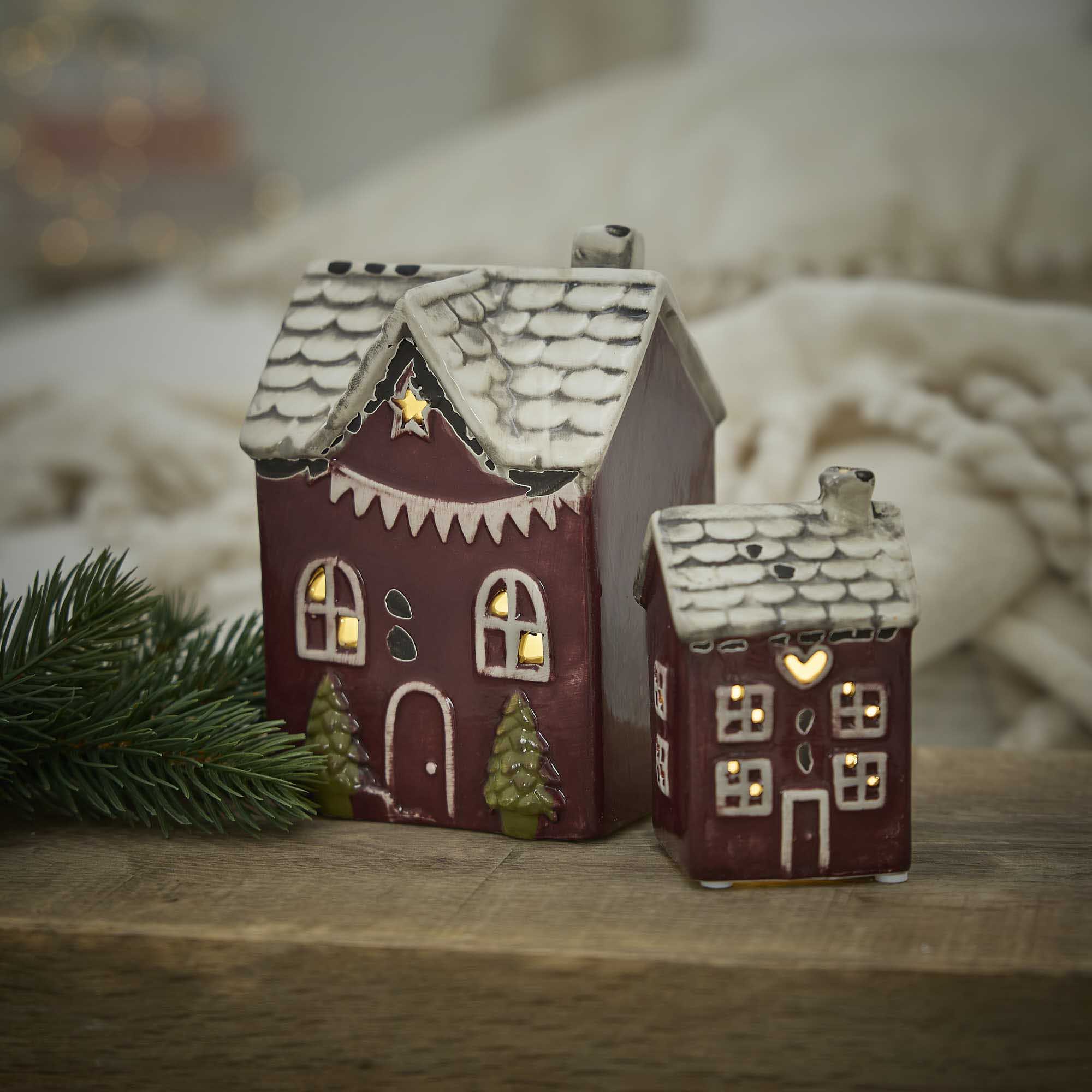 LED-Haus Rustik, Herz, 10 cm