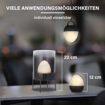 LED-Leuchte Ovo, Glas, 22 cm
