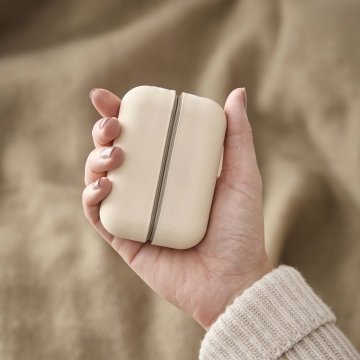 USB-Handwärmer Doppel, matt/creme