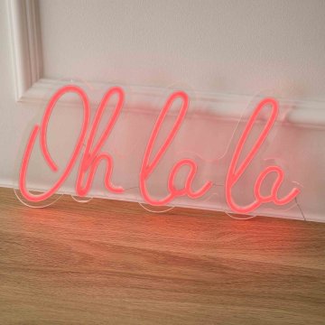 Neon-Schriftzug Oh la la, 40 x 19 cm