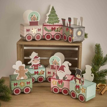 Adventskalender-Set Zug, bunt
