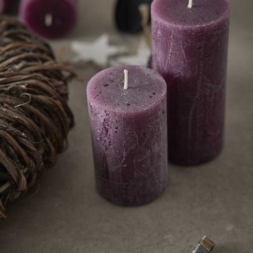 4er Set Kerze Rustik, gestuft, erikarot