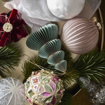 Anhänger Wabe, Tannenbaum, mintgrün/rund, 10 cm