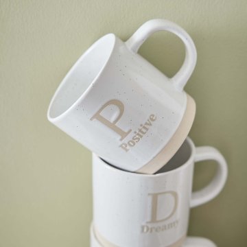 Becher Buchstabe/Feeling, Positive, 380 ml
