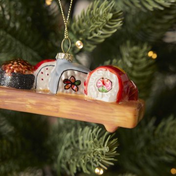 Anhänger Fancy, bunt, Sushi-Tablett, 12 x 4.5 cm