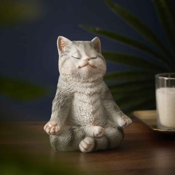 Deko-Figur Yoga, Katze, 16 cm