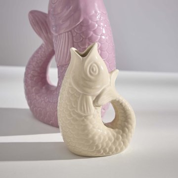 Vase Fisch, weiß, 14.5 cm