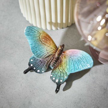 Schmetterling Amy, flach/türkis, 10.5 cm