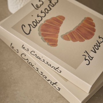 2er Set Buchkarton Kaffee, Croissants