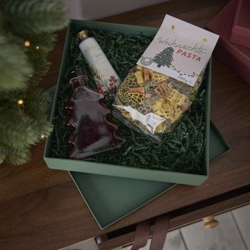 4er Set Geschenkkarton Edel, tannengrün