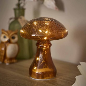 Glas-Pilz, braun, 10er, 17.5 cm