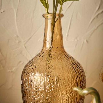 Flaschenvase Antik, hellbraun/bauchig, 14 x 26 cm