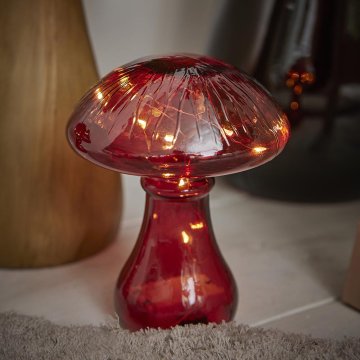 Glas-Pilz, rot, 10er, 17.5 cm