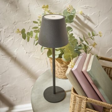 LED-Tischlampe Akku, schwarz, 37 cm