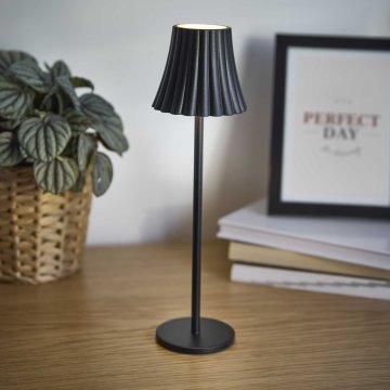 LED-Tischlampe Schirm, schwarz, 28 cm
