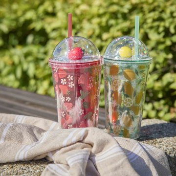 Trinkbecher Frucht, Glitter/Zitrone, 450 ml