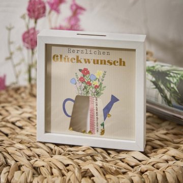Bilderrahmen Geldgeschenk, Blumen/weiß, 12 x 12 cm