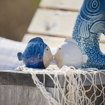 Fisch Rustik, rund/blau, 11 cm