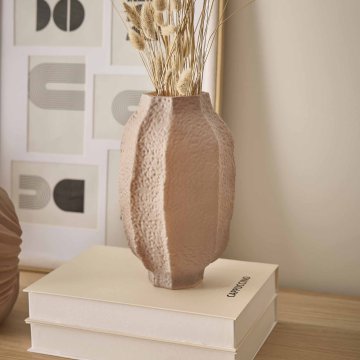 Vase Design, Steinoptik/taupe, 13.5 x 22 cm