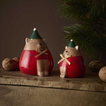 Weihnachtskatze, rot, 8 cm