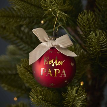 LED-Glaskugel, Papa, 6 cm