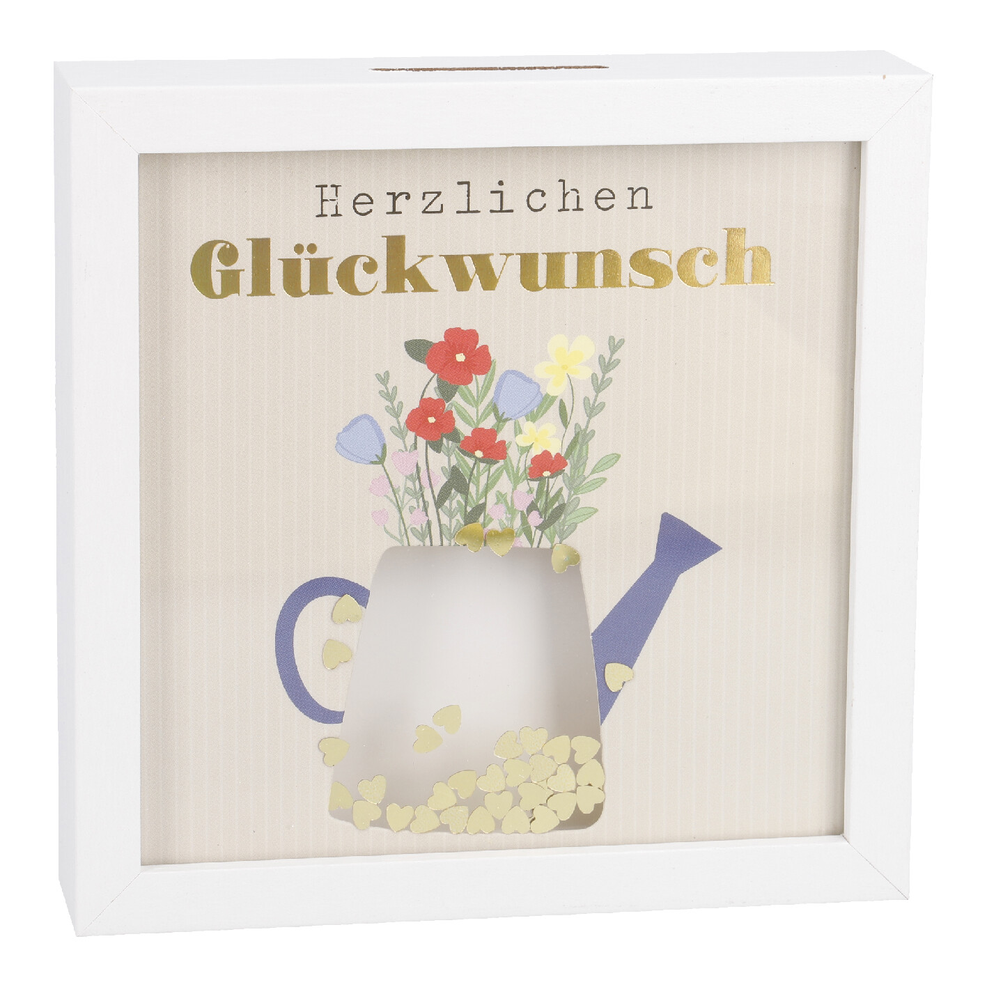 Bilderrahmen Geldgeschenk, Blumen/weiß, 12 x 12 cm