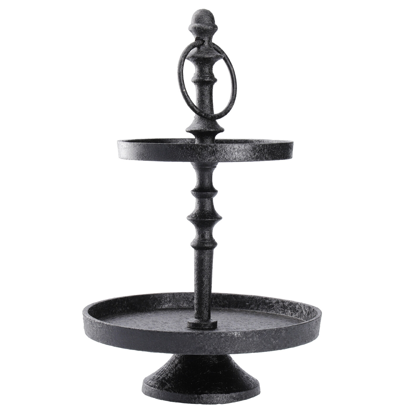 Etagere Shiva, 2 Teller, schwarz, 32 cm