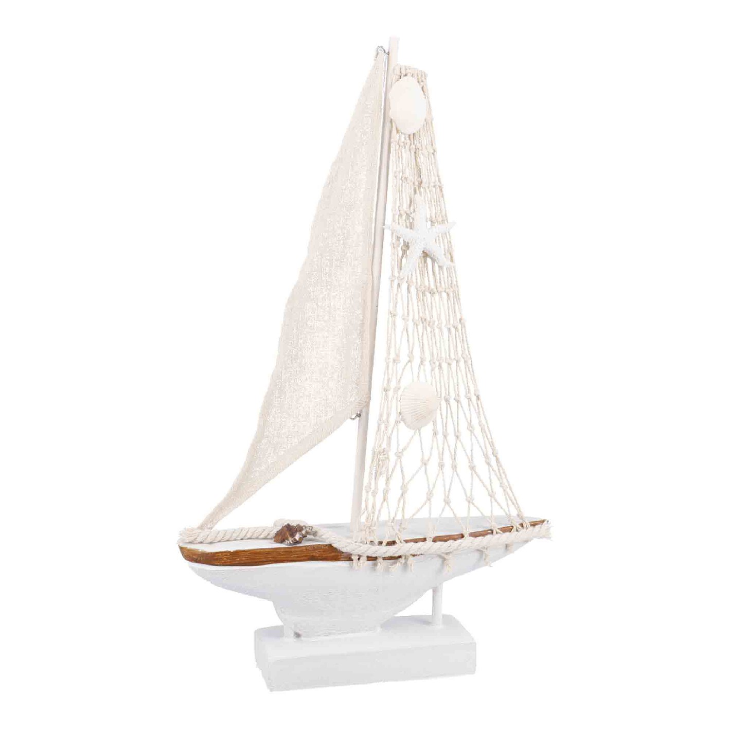 Segelboot Muschel, natur-weiß, 22 x 35 cm