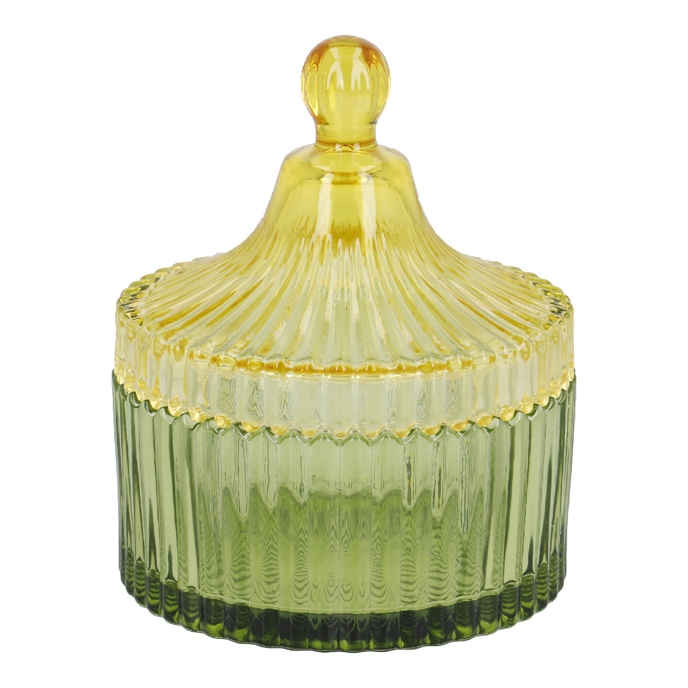 Deko-Dose Barock, grün/gelb, 11 x 12 cm