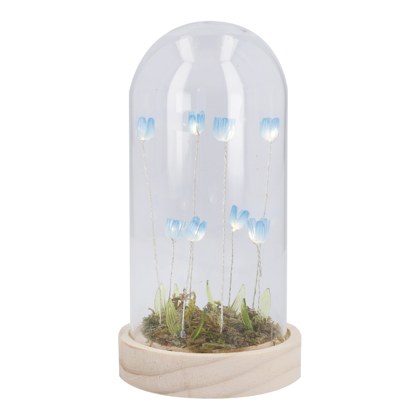 LED-Glocke Blumen, blau, 18 cm