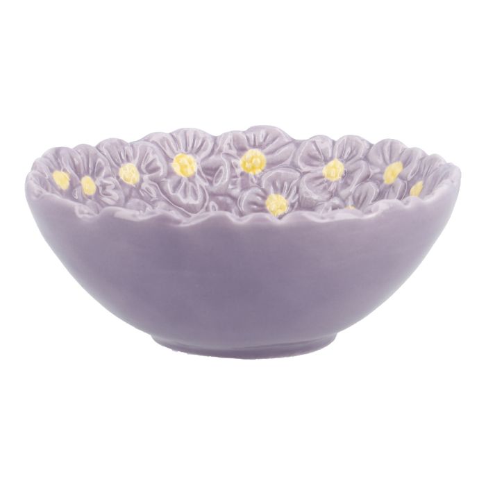 Keramik-Schale Blumen, lila, 10 cm