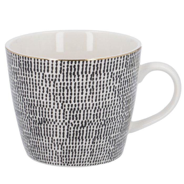 Becher China, Striche, schwarz/weiß, 300 ml