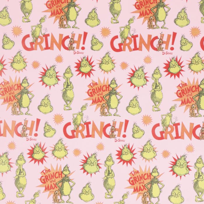 Geschenkpapier Grinch, rosa, 2 m
