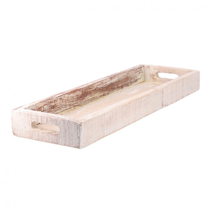 Dekoschale Holz Lang Weiss 63 X 20 Cm Nanu Nana