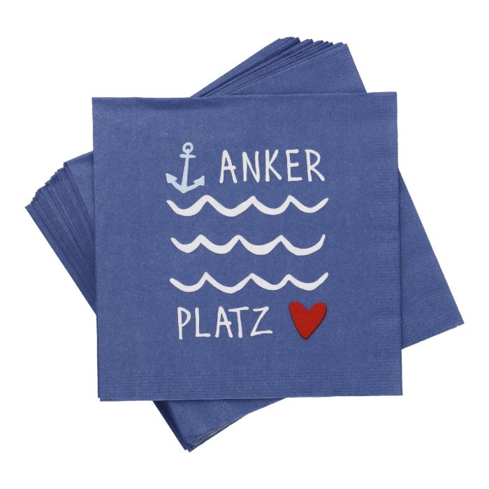 Serviette Anker/Spruch, 20 Stück
