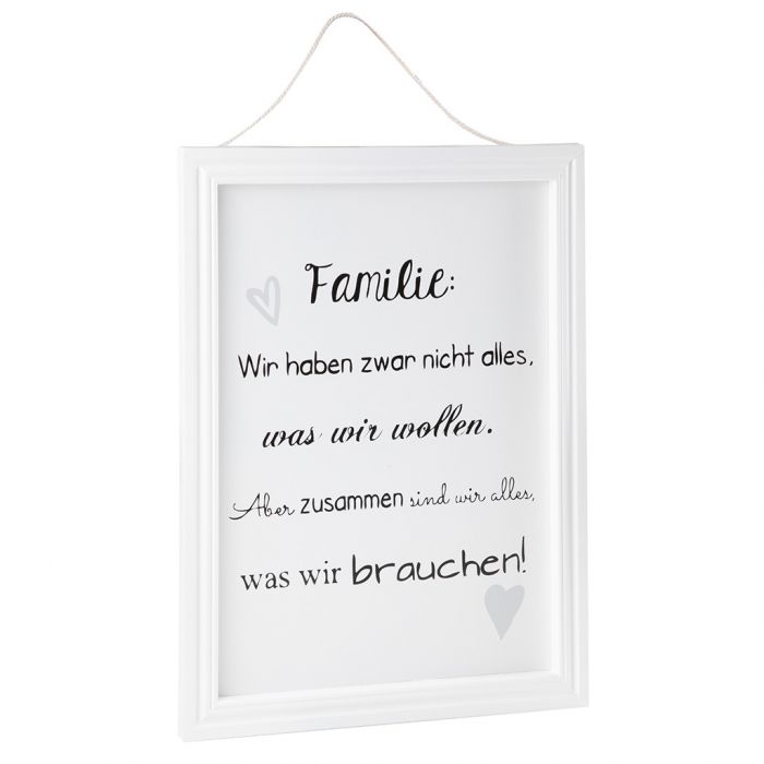Schild Familienspruch Was Wir Brauchen 40x30 Cm Nanu Nana