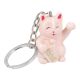 Schlüsselanhänger Katze mit Stinkefinger, rosa
