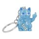 Schlüsselanhänger Katze mit Stinkefinger, blau