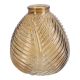 Flaschenvase Blatt, braun/bauchig, 13 cm