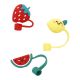 3er Set Trinkhalmabdeckung, Erdbeere/Melone/Zitrone