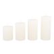 4er Set Kerze Rustik, gestuft, wollweiß