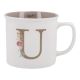 Becher Buchstabe/Blumen, U, 390 ml