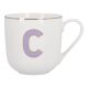 Becher Buchstabe mit Schlüsselanhänger, C/lila, 450 ml
