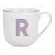 Becher Buchstabe mit Schlüsselanhänger, R/lila, 450 ml