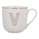 Becher Buchstabe mit Schlüsselanhänger, V/rosa, 450 ml