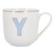 Becher Buchstabe mit Schlüsselanhänger, Y/blau, 450 ml