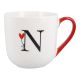 Becher Buchstabe/Ballon, N/roter Henkel, 450 ml