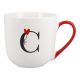 Becher Buchstabe/Ballon, C/roter Henkel, 450 ml