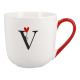 Becher Buchstabe/Ballon, V/roter Henkel, 450 ml