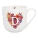 Becher Buchstabe/Flower-Herz, D, 450 ml